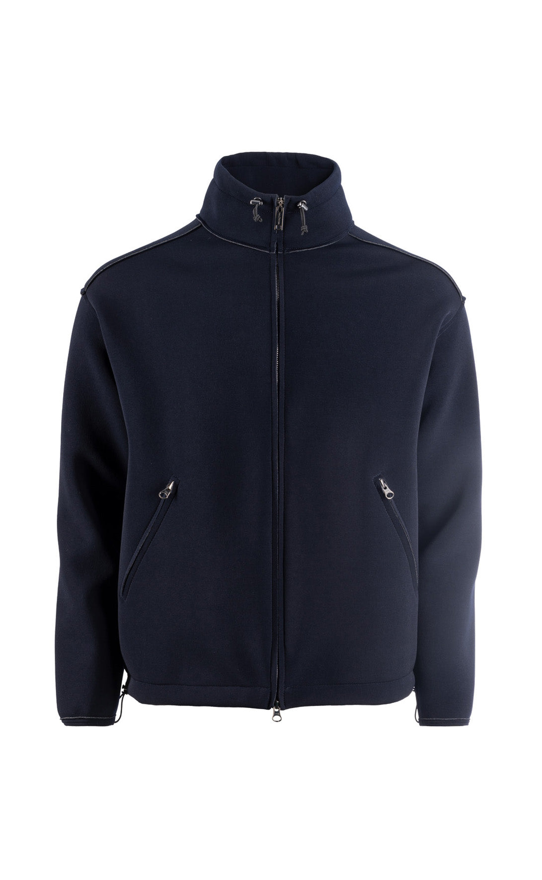 Zippjacke aus gebondetem Stretch-Jersey, innen weiche Viskose, Relaxed Fit