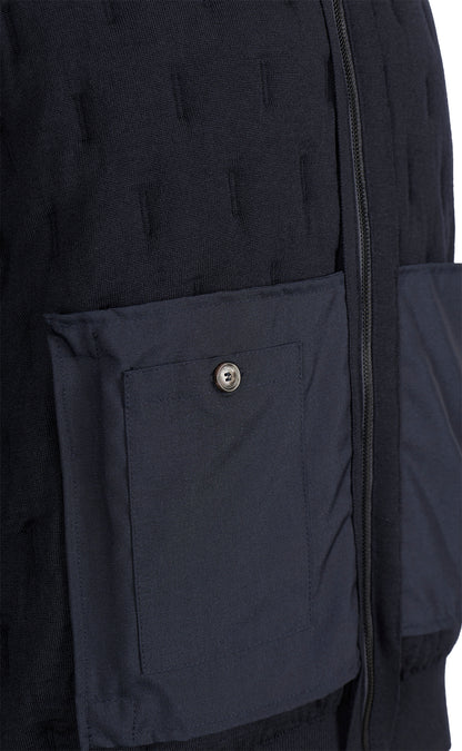 Innovative Outdoor-Strickjacke in Steppoptik aus feinster Merinowolle, relaxed fit