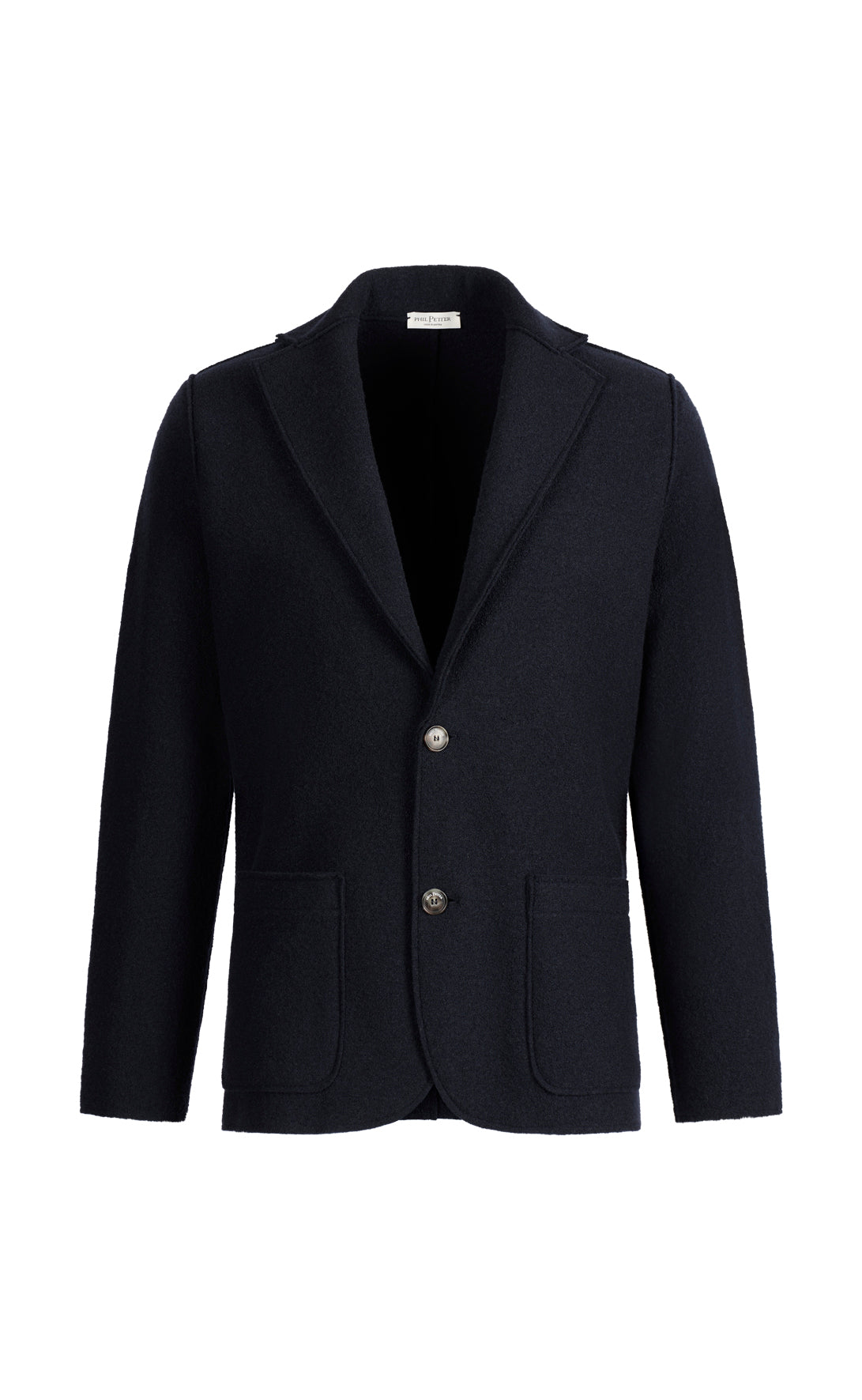 Blazer in pure boiled merino wool, relaxed fit