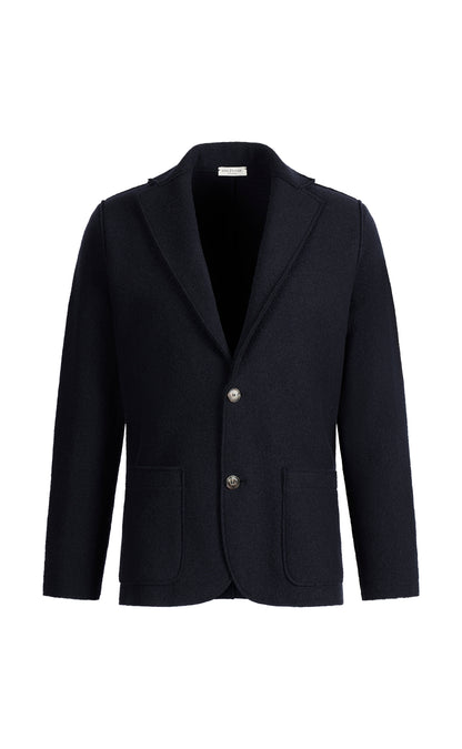 Blazer in pure boiled merino wool, relaxed fit