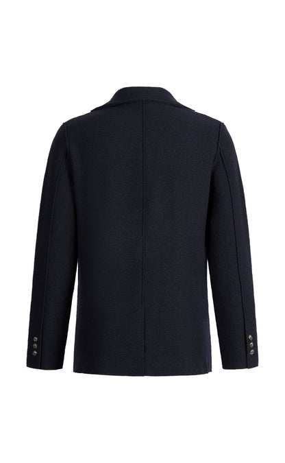 Blazer in pure boiled merino wool, relaxed fit