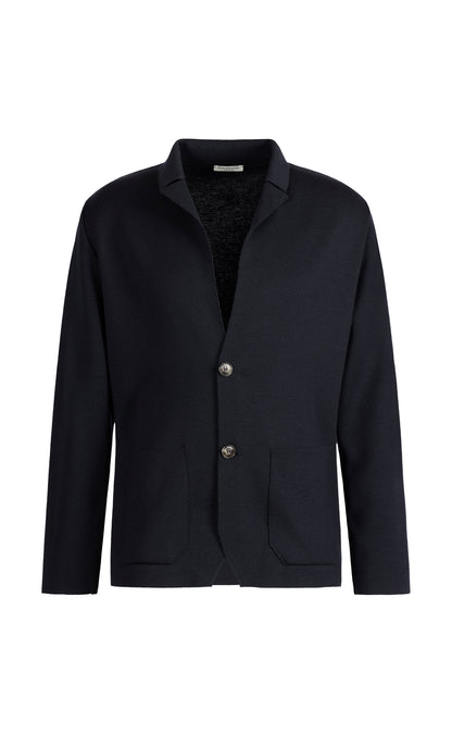Robust knit blazer made from the finest merino wool, relaxed fit
