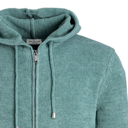 Cotton chenille hooded zip jacket