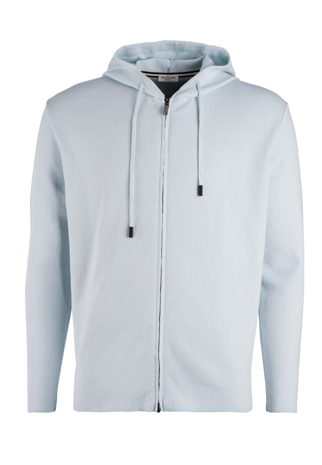 Milano knit hooded zip jacket made of the finest cotton