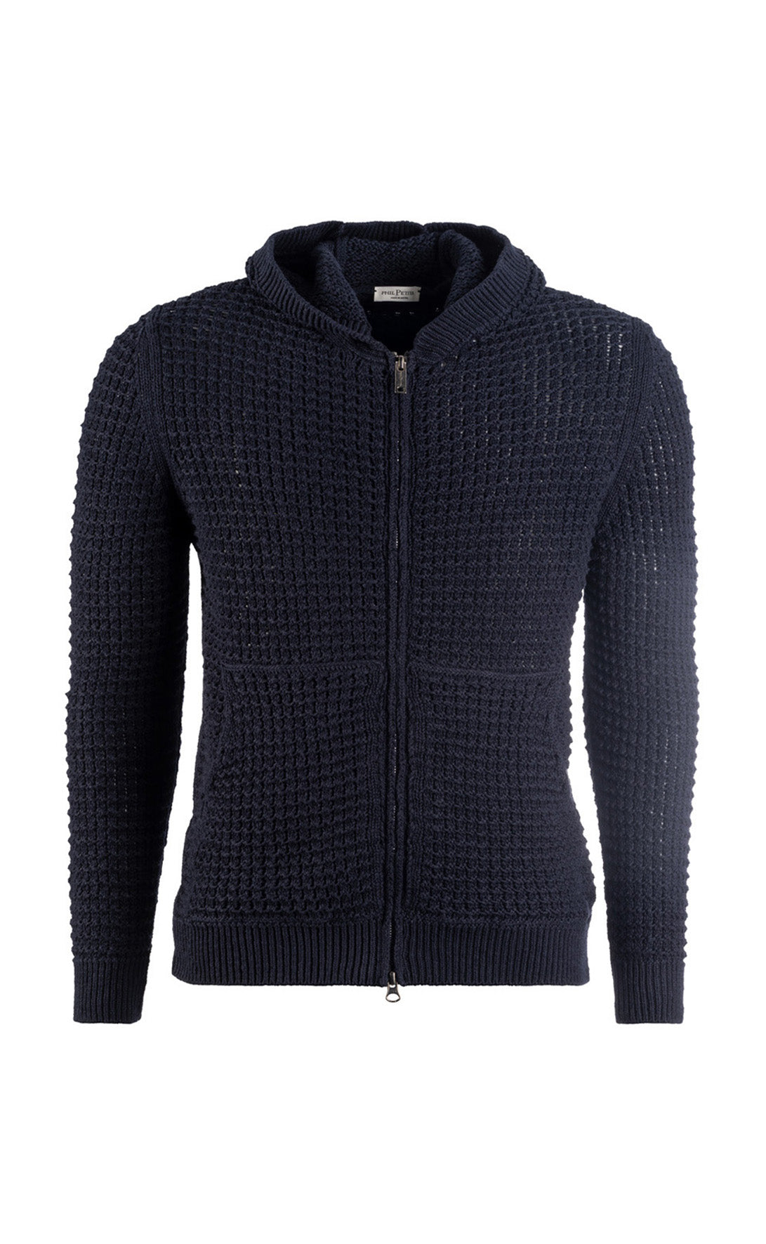 Crochet Hooded Jacket in Pure Cotton