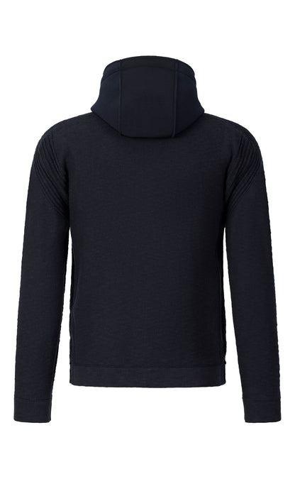 Hybrid Kapuzenzippjacke aus weicher Baumwolle und sportlichen Details, Relaxed Fit