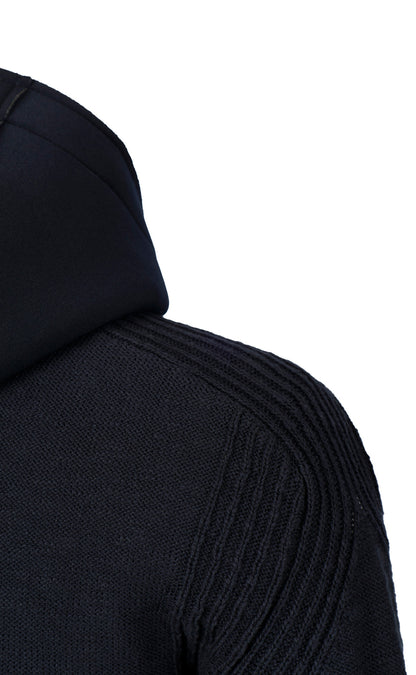 Hybrid Kapuzenzippjacke aus weicher Baumwolle und sportlichen Details, Relaxed Fit