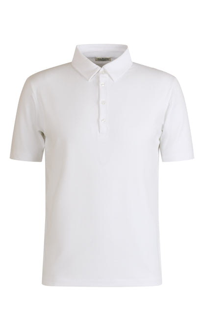 Polo shirt made of premium jersey, short sleeve, with button placket