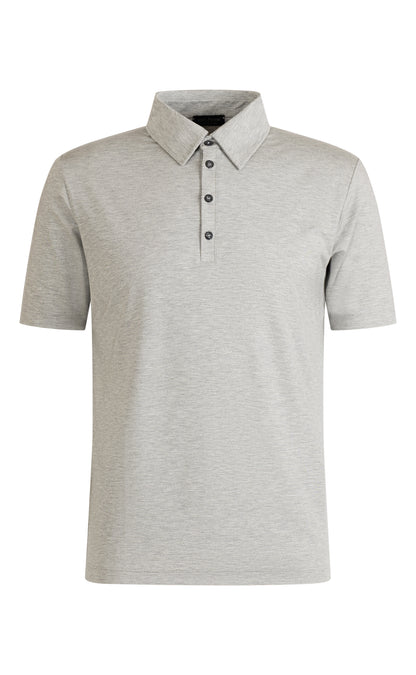 Polo shirt made of premium jersey, short sleeve, with button placket