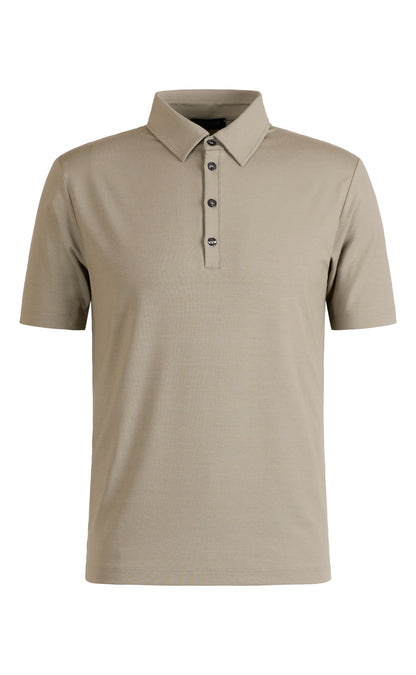 Polo shirt made of premium jersey, short sleeve, with button placket