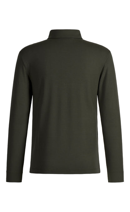 Long-sleeved polo made of viscose premium jersey