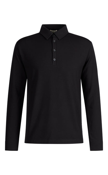 Long-sleeved polo made of viscose premium jersey