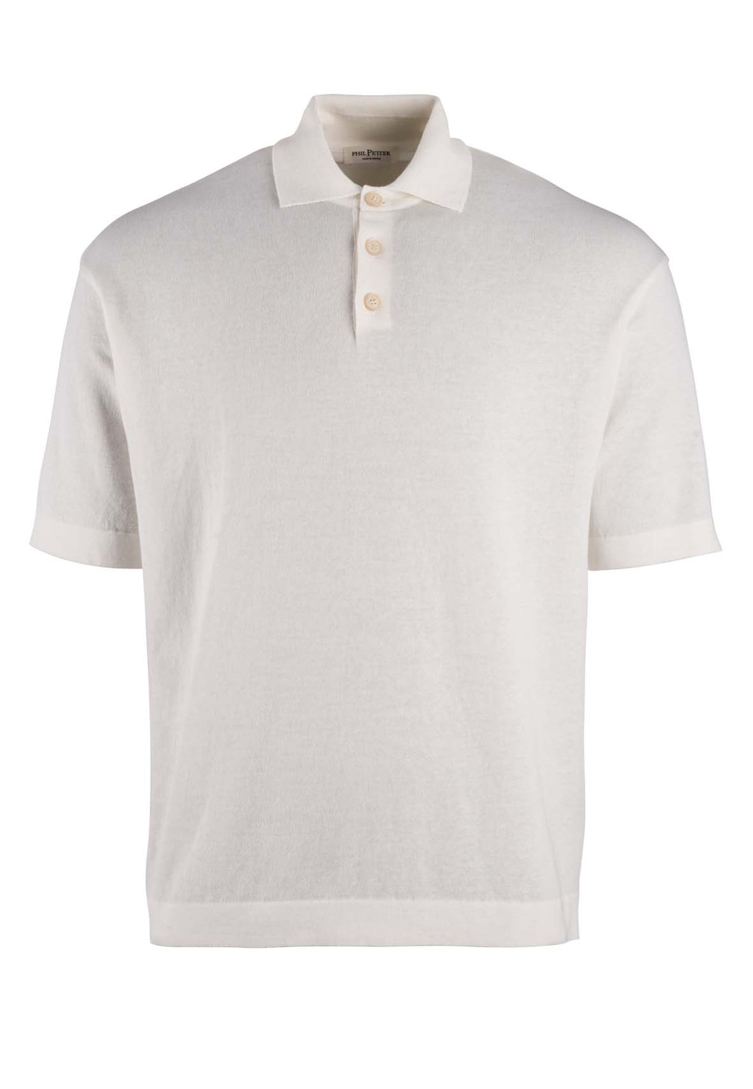 Knitted polo shirt made of finest cotton, short sleeve, relaxed fit
