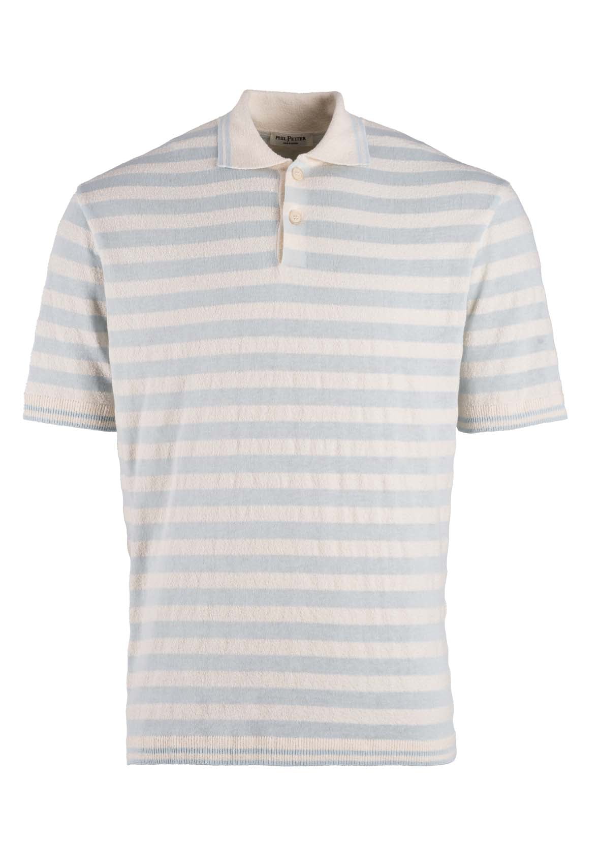 Polo-knit shirt made of the finest cotton bouclé, relaxed fit