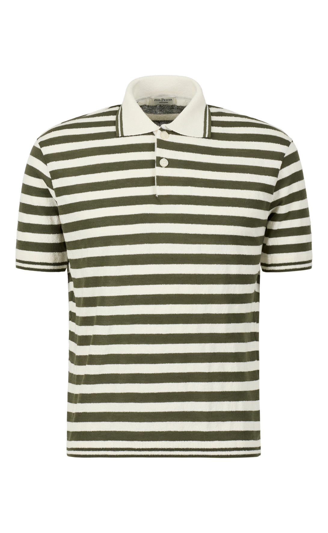 Polo-knit shirt made of the finest cotton bouclé, relaxed fit