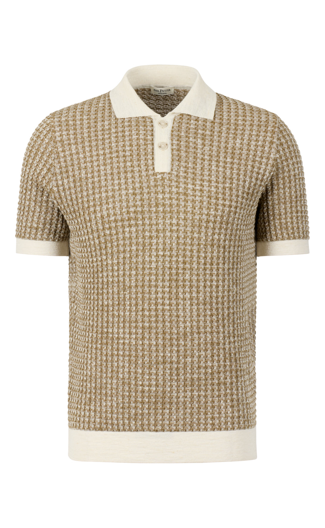 Polo aus Leinen-Baumwoll-Strick, normale Passform