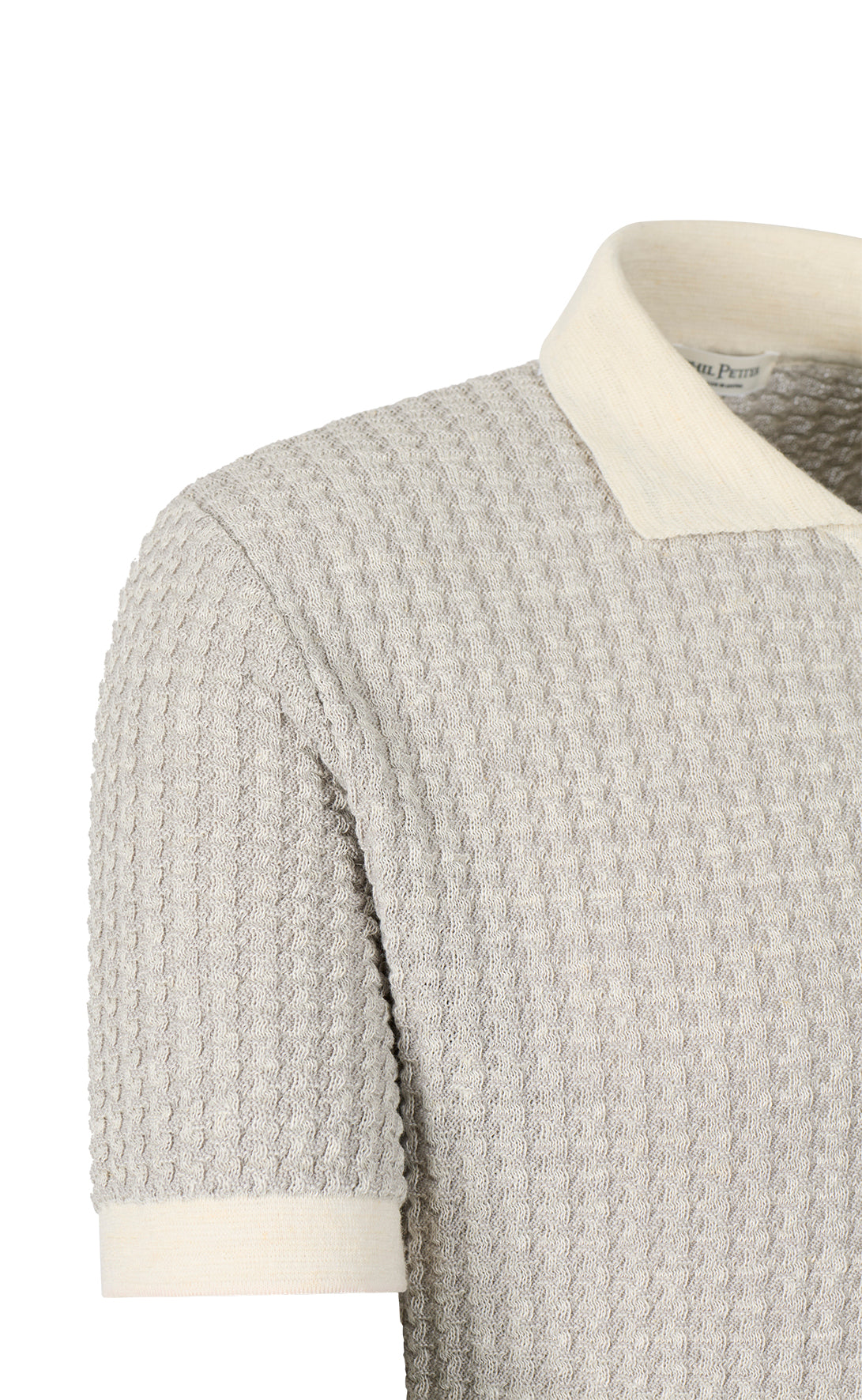 Linen-cotton knit polo shirt, regular fit