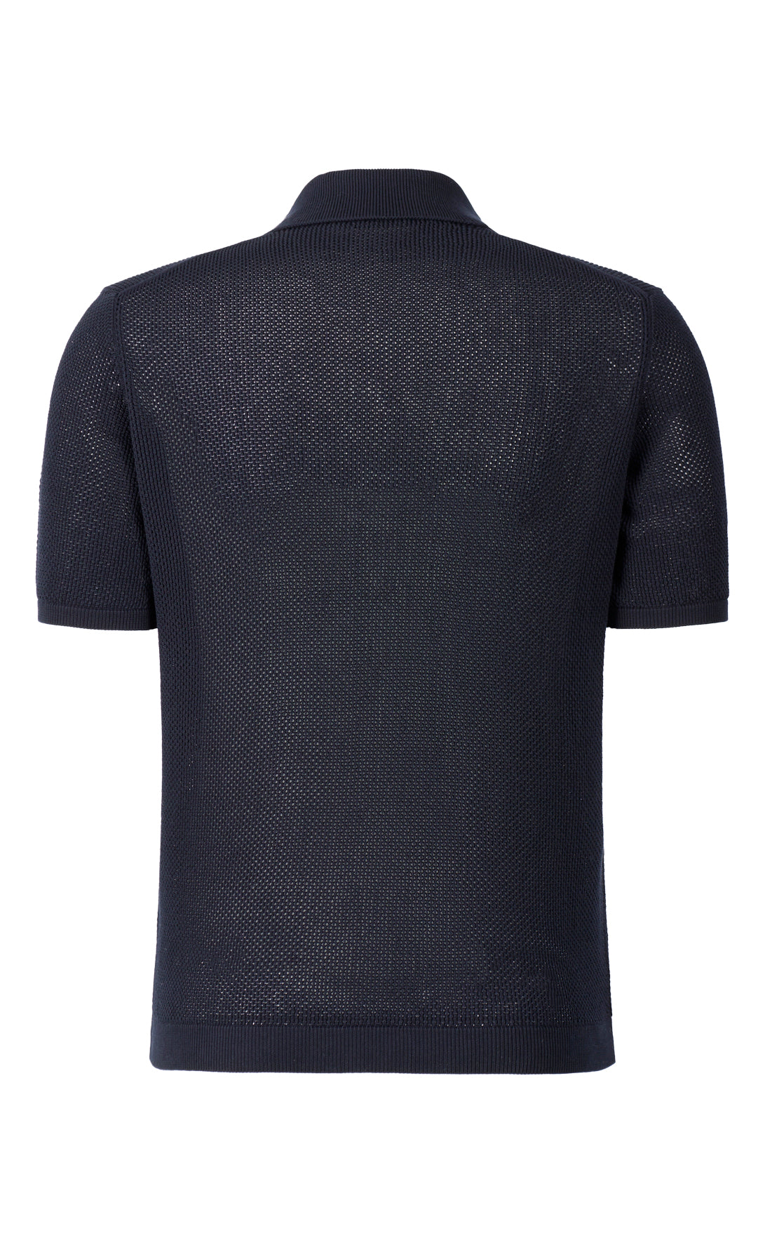 Polo shirt made of pure cotton in a modern crochet knit