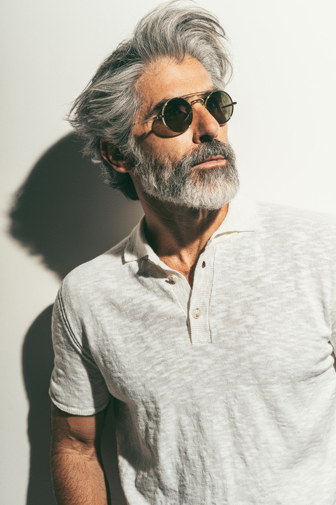 Polo aus weichem Baumwoll Flammengarn, Relaxed Fit