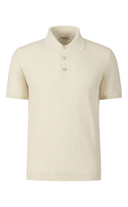 Polo in soft cotton slub yarn, relaxed fit