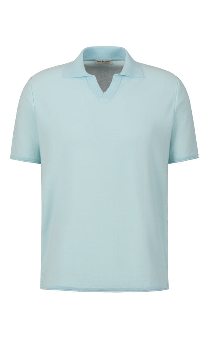 Supersoft knitted polo shirt made of the finest cotton, double-faced, relaxed fit