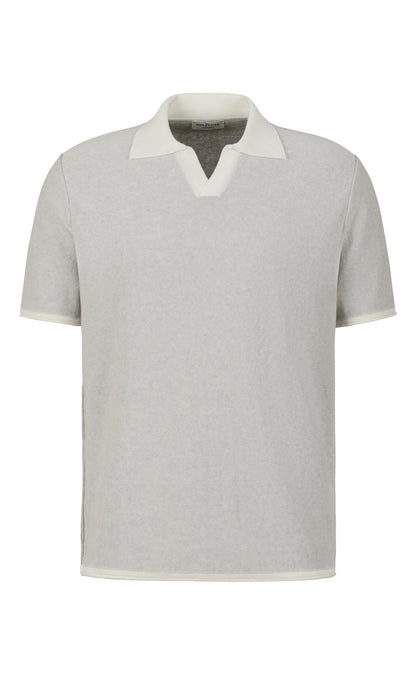 Supersoft knitted polo shirt made of the finest cotton, double-faced, relaxed fit