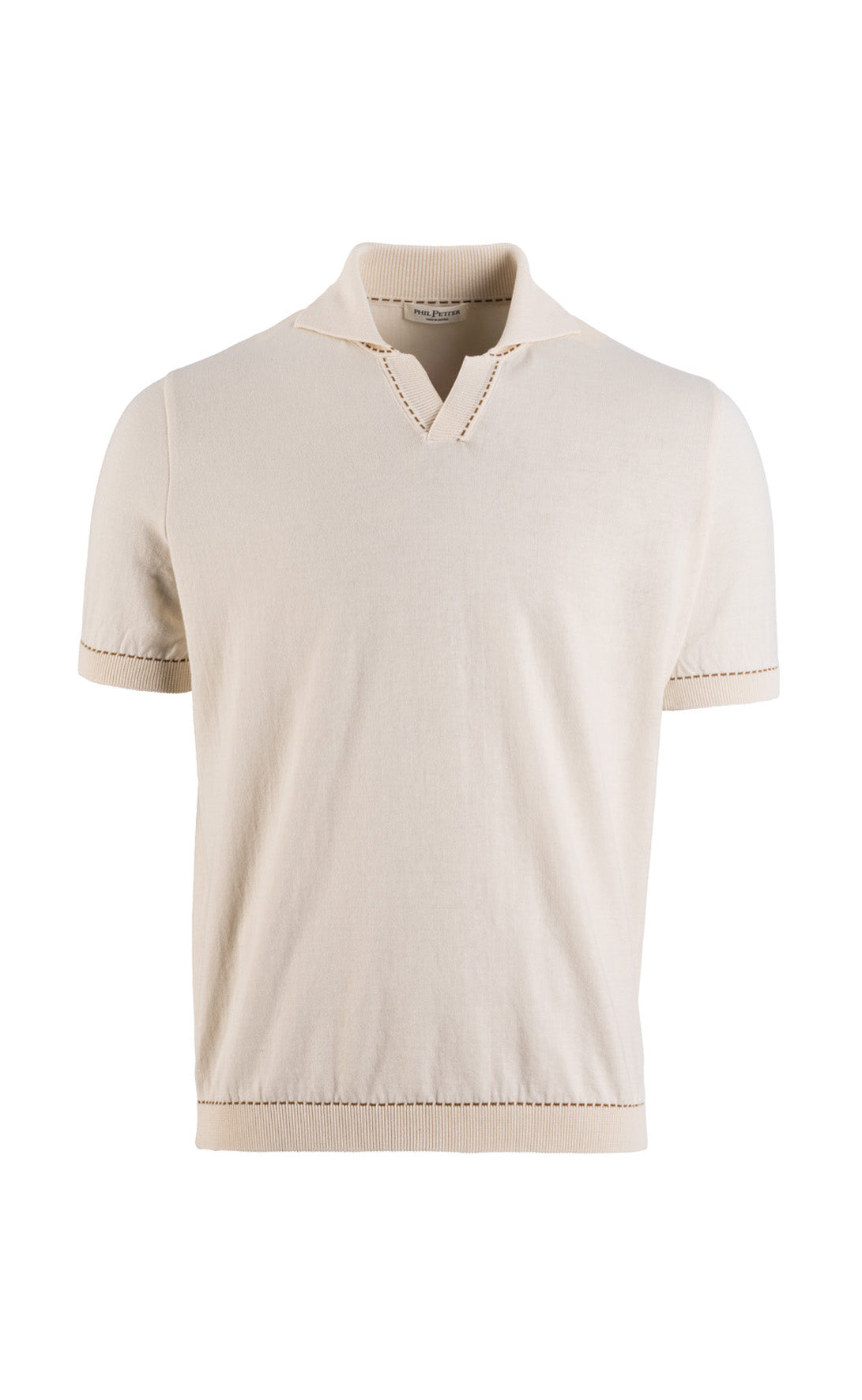 Buttonless polo shirt made from the finest cotton, relaxed fit