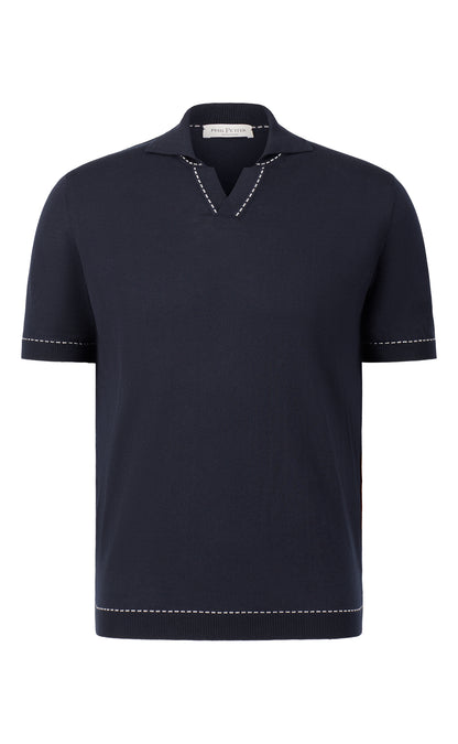 Buttonless polo shirt made from the finest cotton, relaxed fit