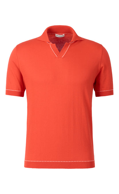 Buttonless polo shirt made from the finest cotton, relaxed fit