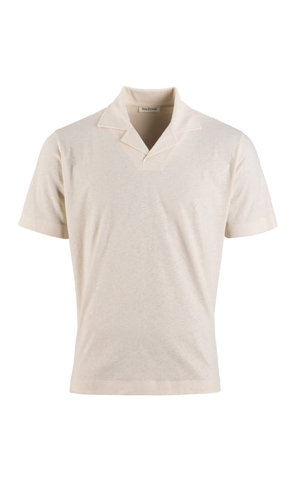 Polo aus kühlender Baumwoll-Leinen Mischung, legere Passform