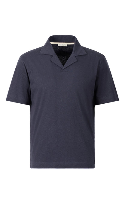 Polo shirt made from a cooling cotton-linen blend, casual fit