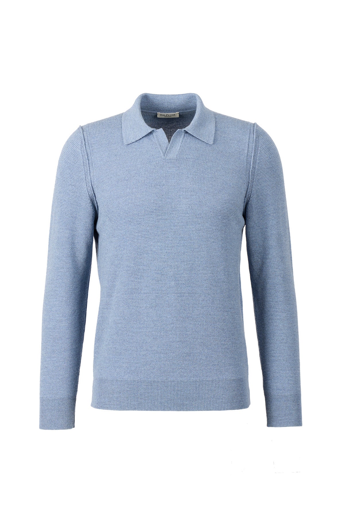 Sportlich elegant: Langarm-Polo in dezenter Waffelstruktur aus feinster Merinowolle