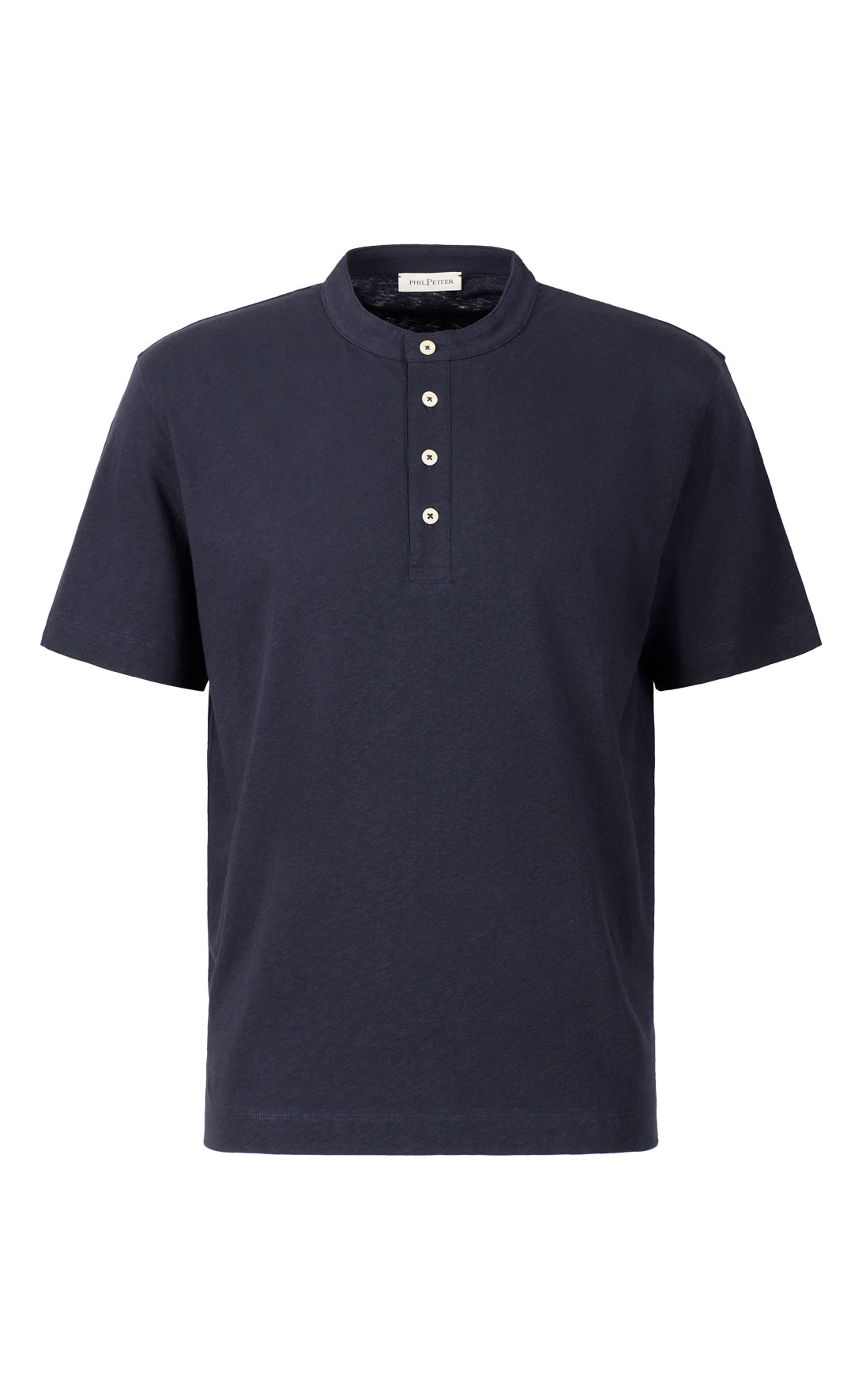 Serafino shirt made from a cooling cotton-linen blend, casual fit