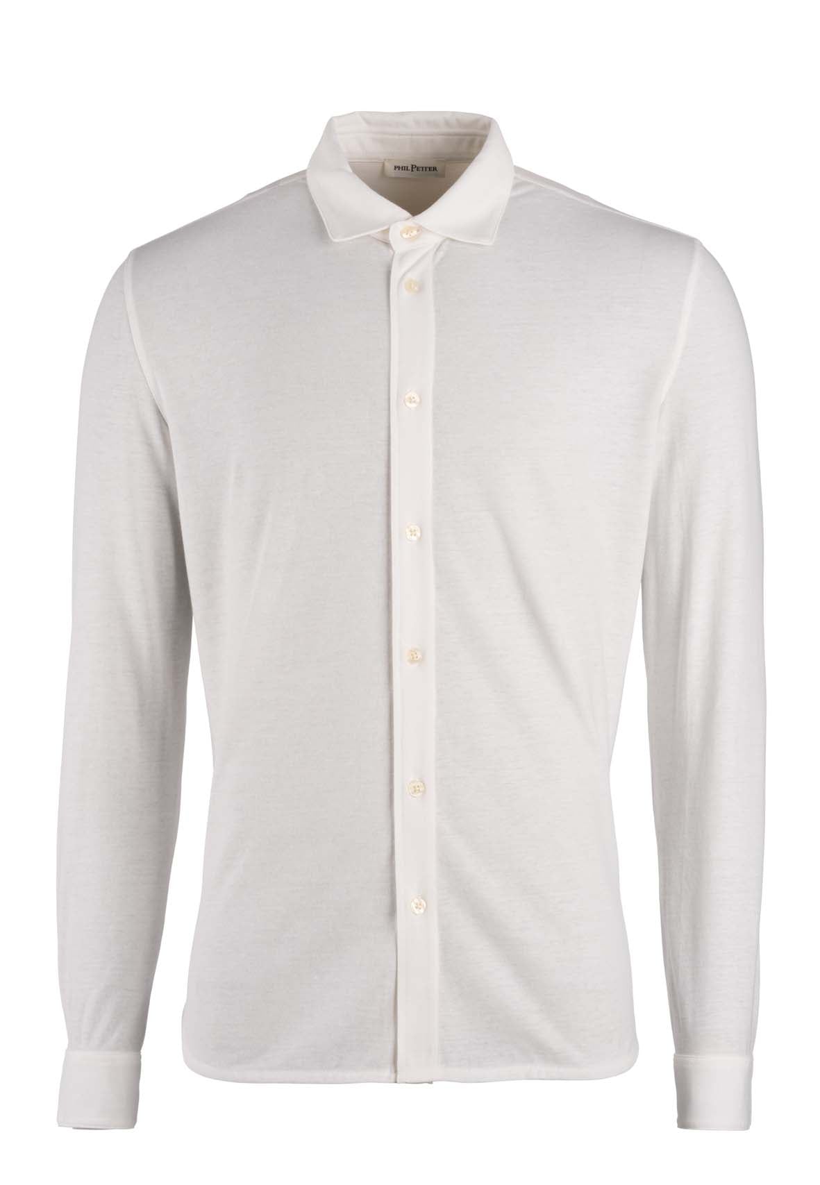 Shirt made of fine cotton crepe jersey, regular fit