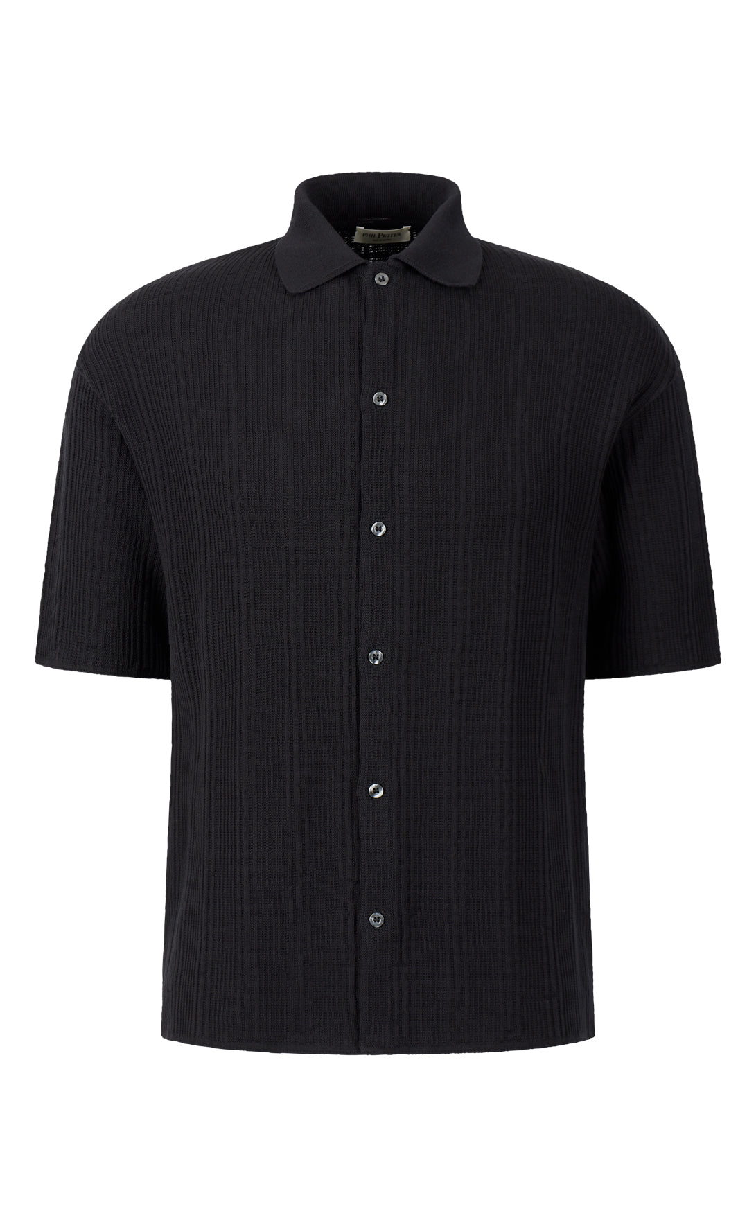 Short-sleeved shirt made from finest cotton, seersucker knit, relaxed fit