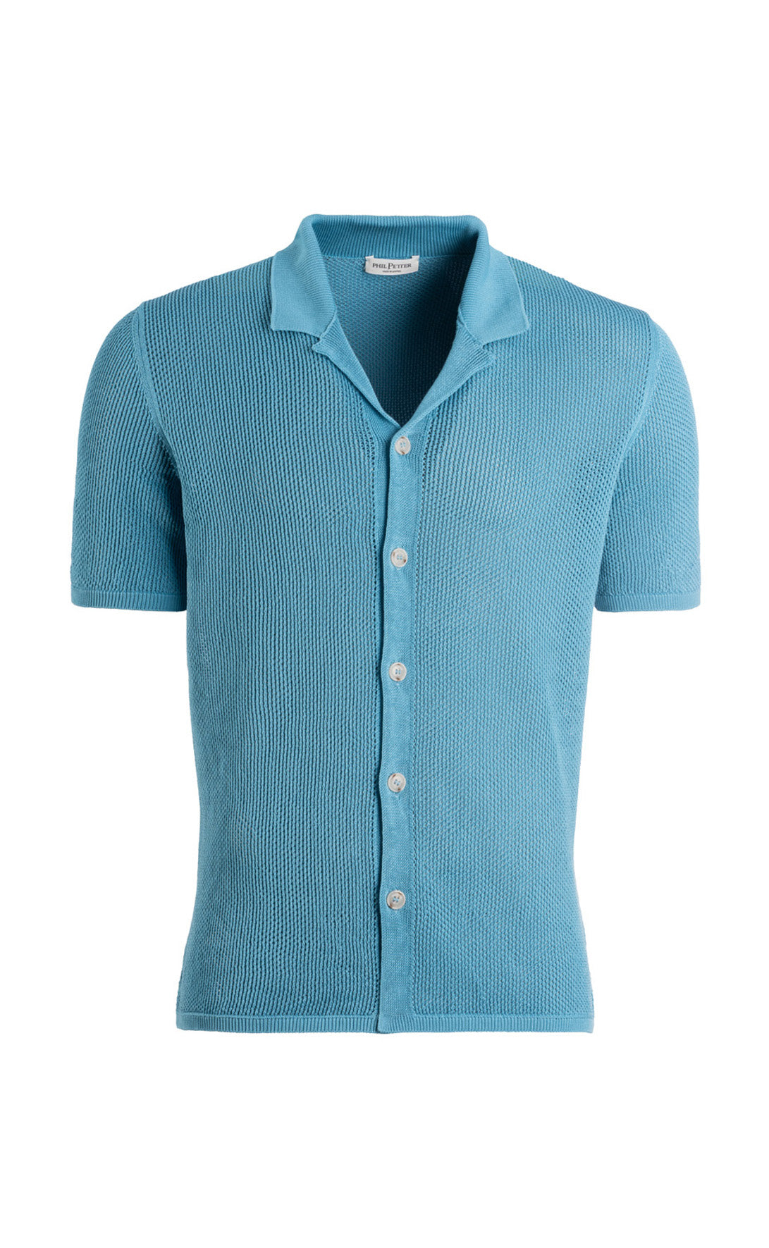 Resort shirt made of pure cotton in modern crochet knit