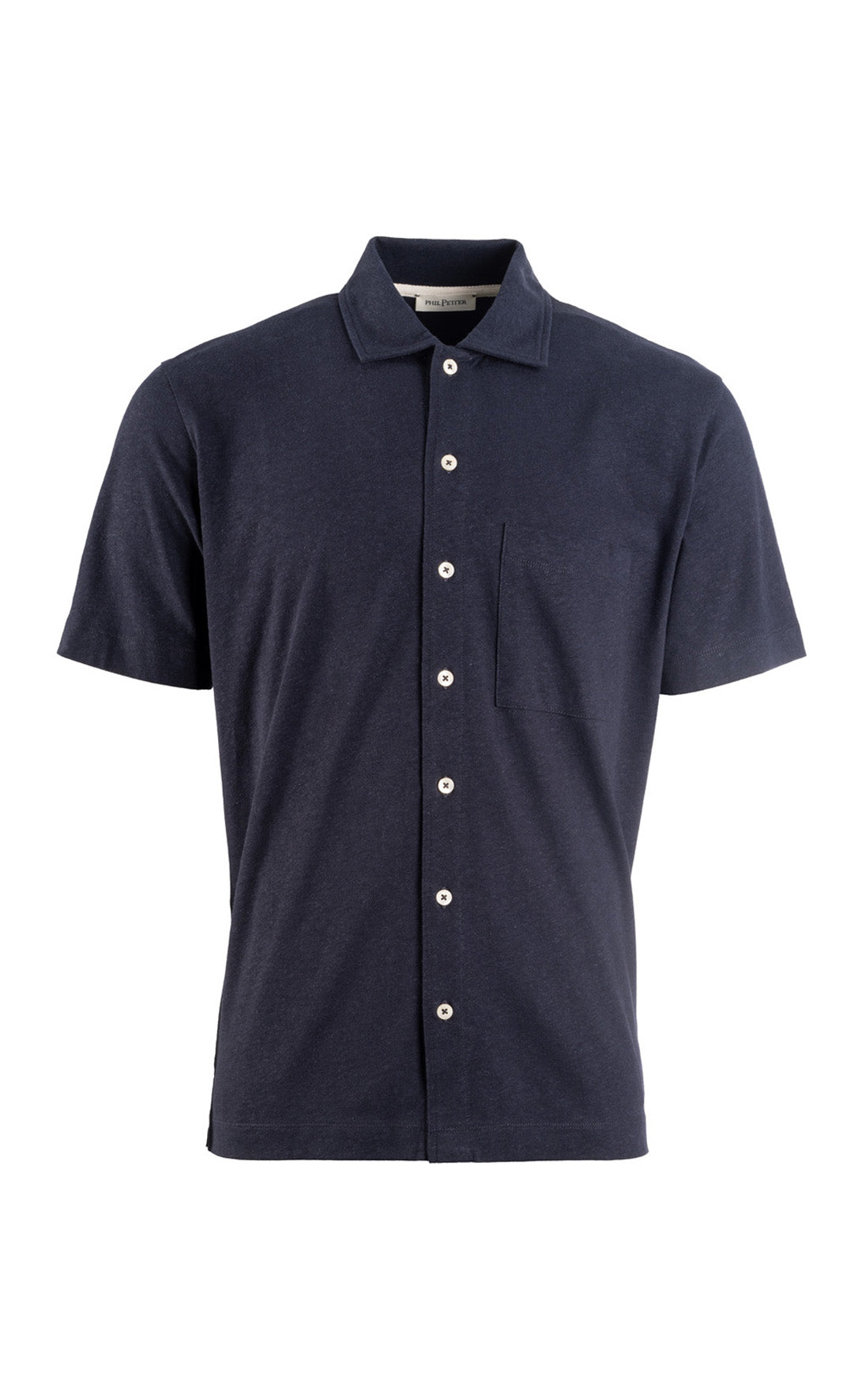 Short-sleeved shirt made from cooling cotton-linen blend, relaxed fit