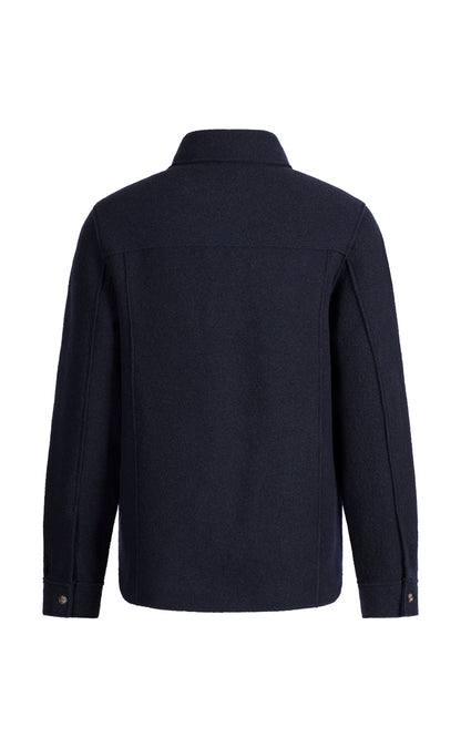 Outdoor-Overshirt aus reinem Merino-Wollwalk, relaxed fit