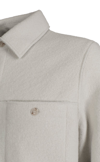 Outdoor-Overshirt aus reinem Merino-Wollwalk, relaxed fit
