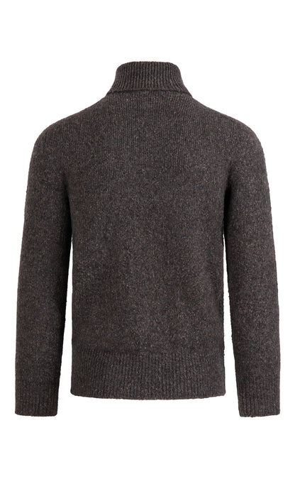 Super soft turtleneck sweater in tweed look, relaxed fit