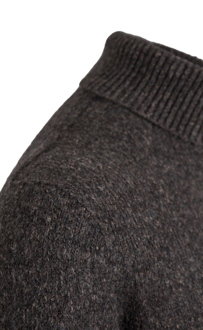 Super soft turtleneck sweater in tweed look, relaxed fit