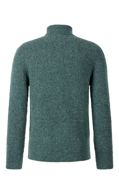 Seamless gestrickter Rollkragen-Pullover aus supersoftem Tweedgarn, relaxed fit