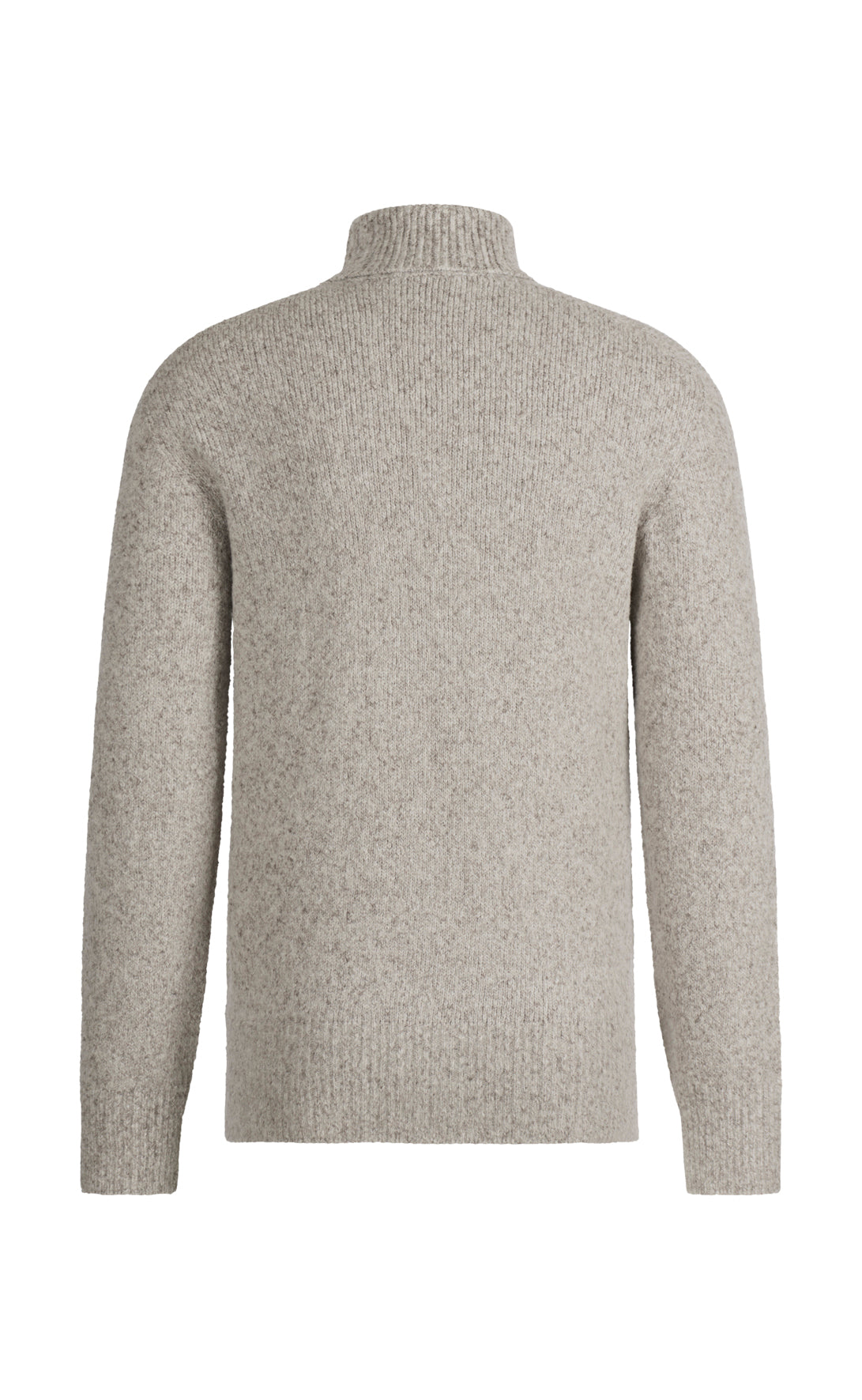 Seamless knitted turtleneck sweater in supersoft tweed yarn, relaxed fit