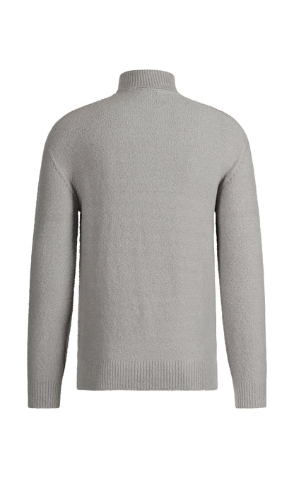 Seamless turtleneck sweater in skin-friendly winter cotton, relaxed fit