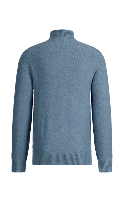 Seamless turtleneck sweater in skin-friendly winter cotton, relaxed fit
