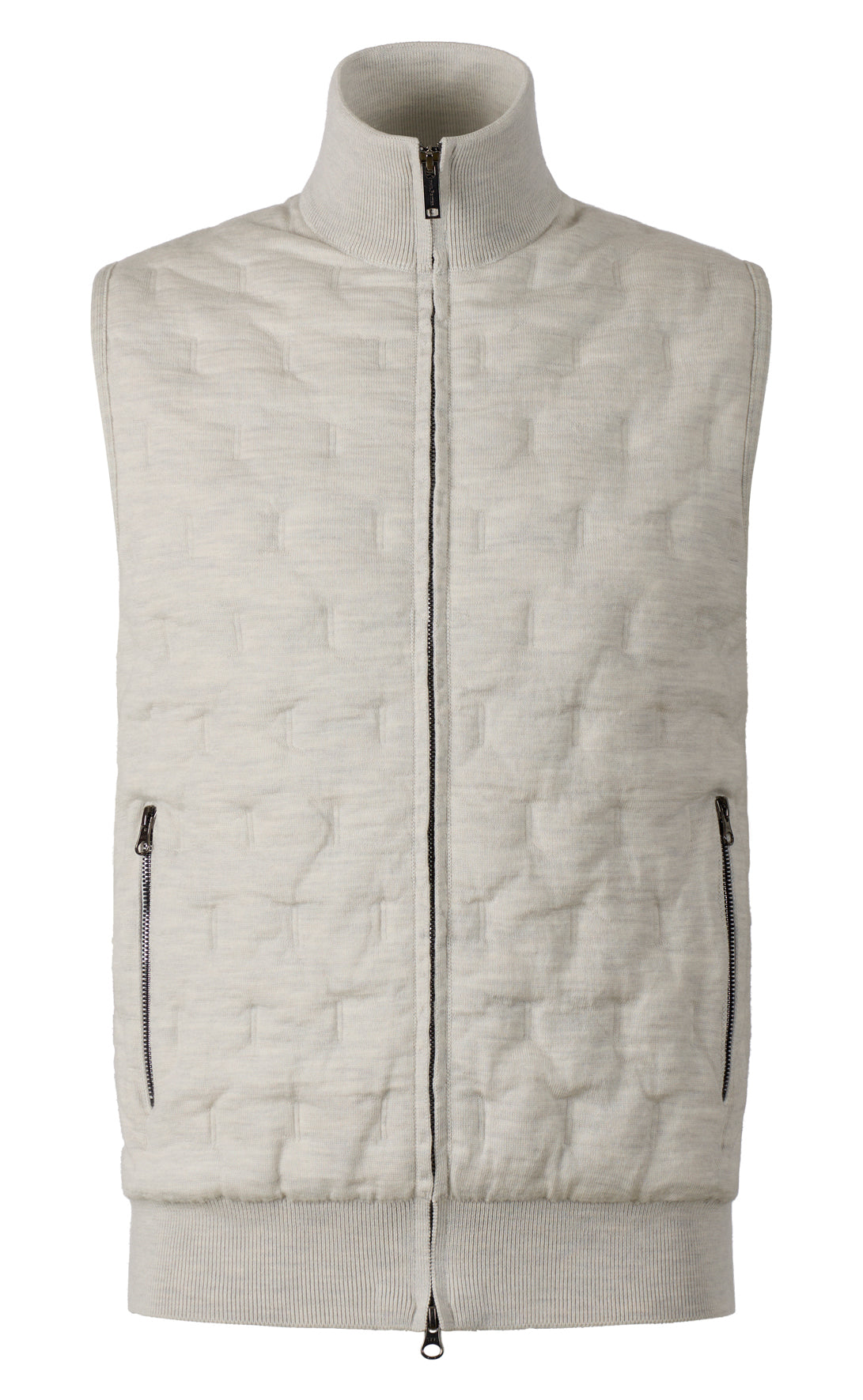 Innovative zip-up gilet in a quilted look made from the finest merino wool, relaxed fit