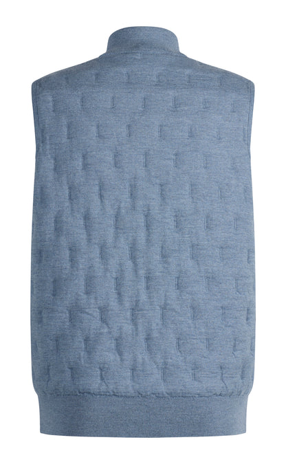 Innovative zip-up gilet in a quilted look made from the finest merino wool, relaxed fit