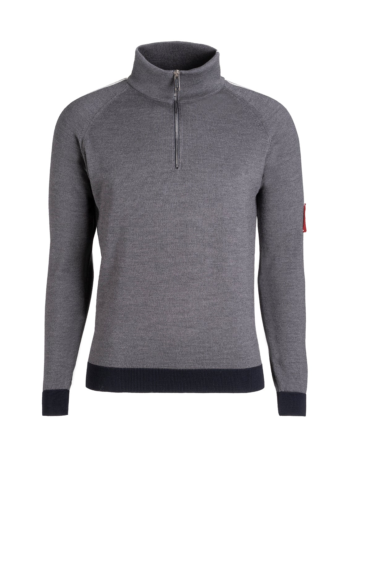 Merino wool zip-up sweatshirt in retro look