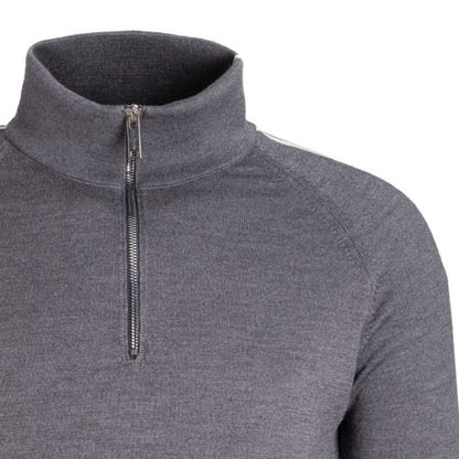 Merino wool zip-up sweatshirt in retro look