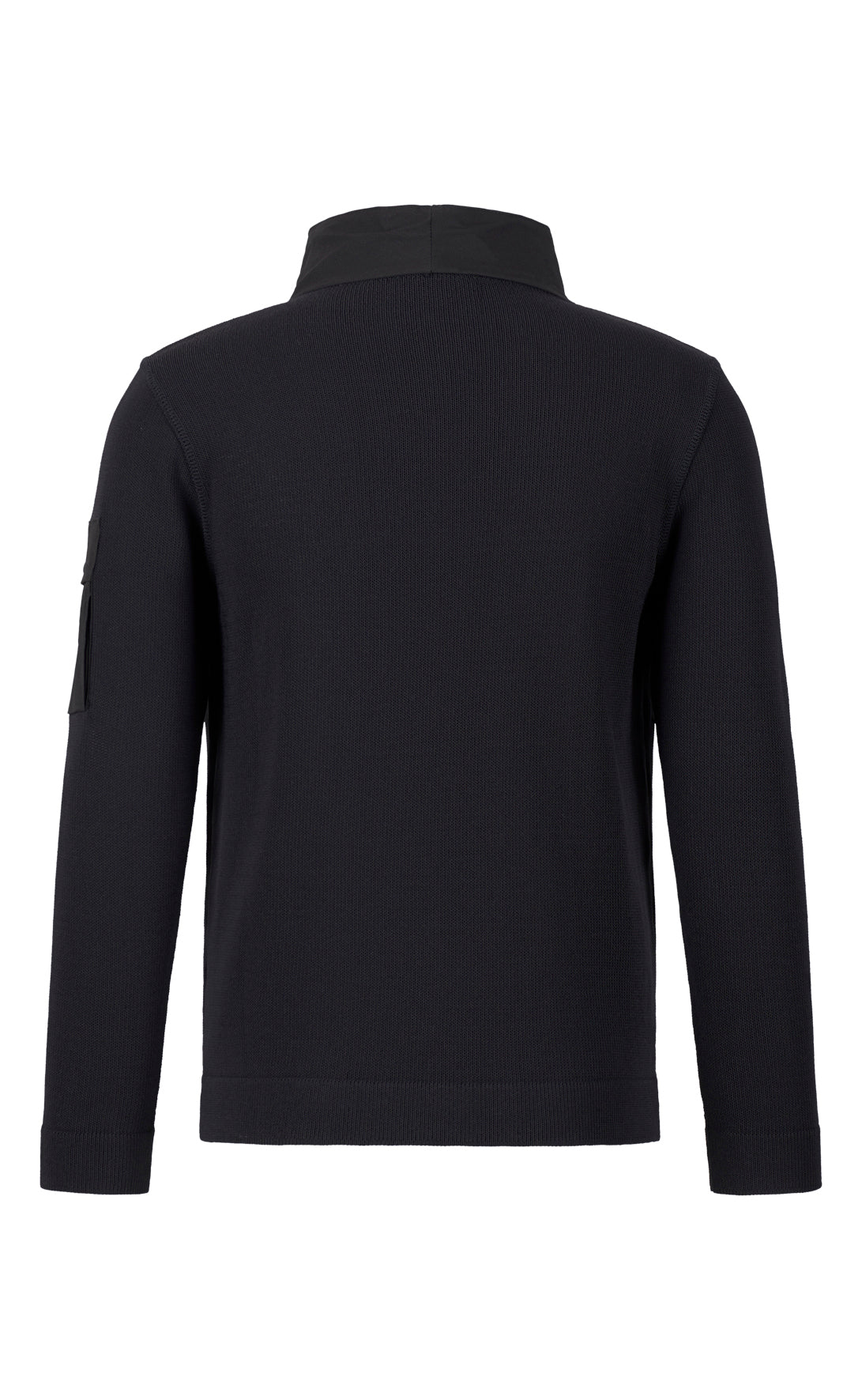 Hybrid zip-up sweatshirt made of technical cotton effect yarn, relaxed fit